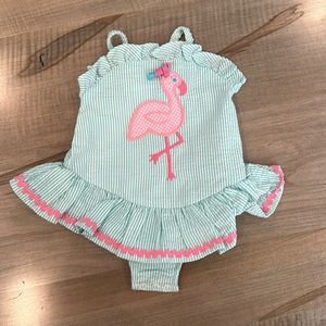 NWOT The Bailey Boys flamingo seersucker swim 18 months